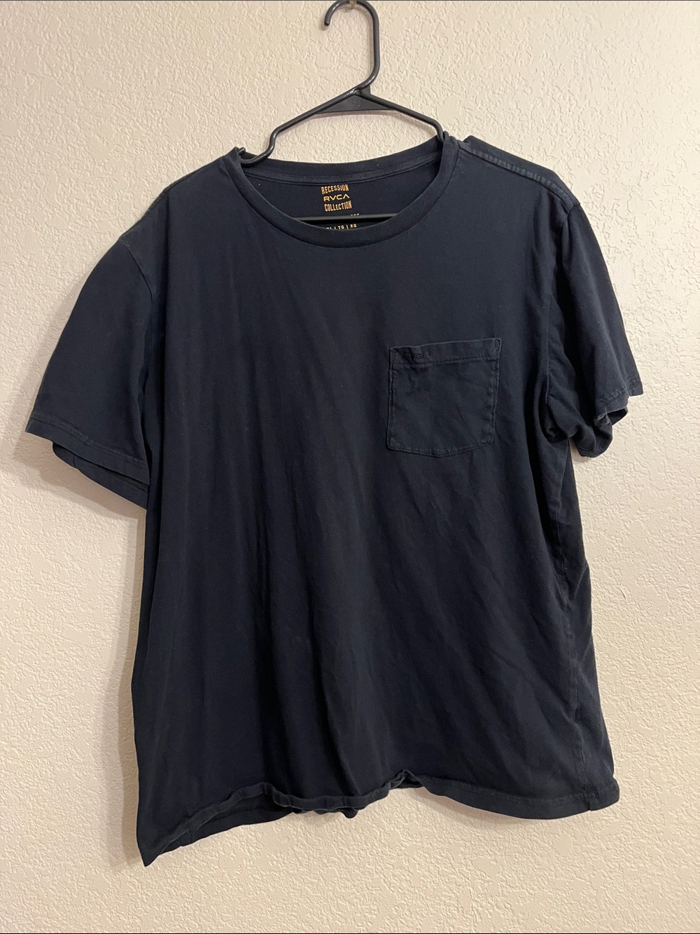 RVCA Men’s Black Short Sleeve Crew with Chest Pocket